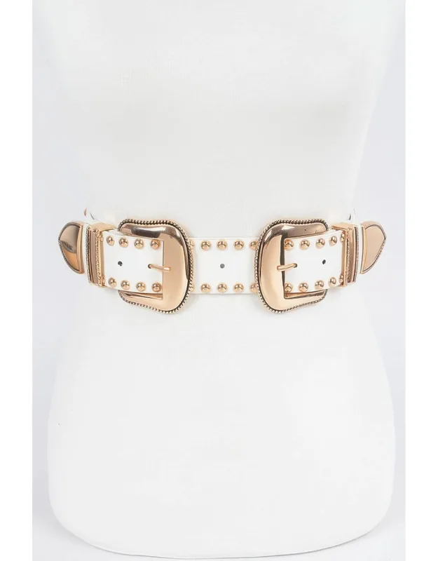 Studded Double Buckle Belt