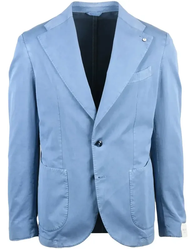 Cotton-silk Blend Jacket With Single-button Closure And Rounded Fit