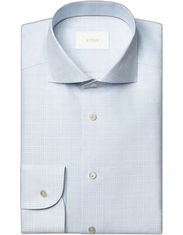 Check Cotton-linen Slim-fit Shirt