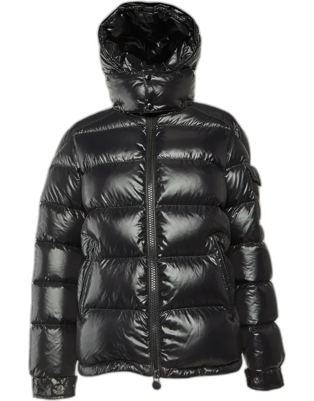 Quilted Nylon Hooded Down Jacket