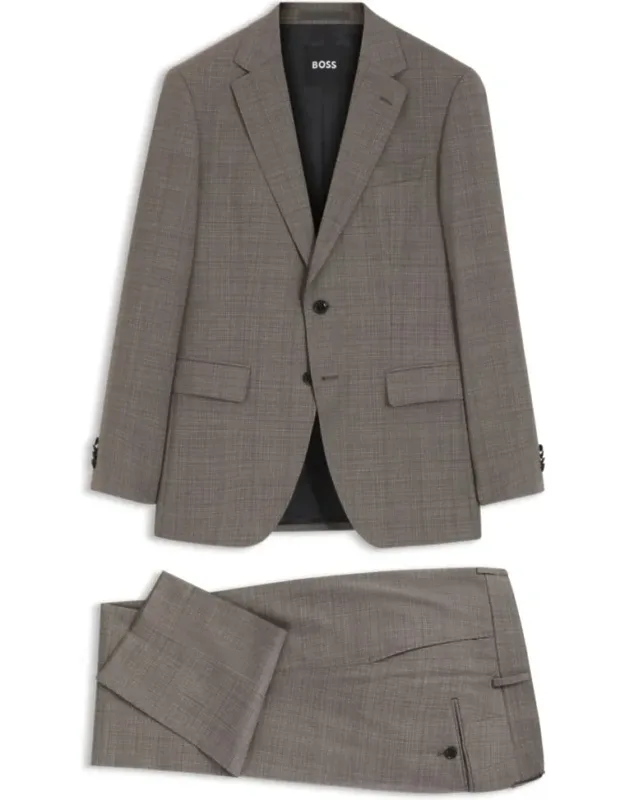 Two-piece Slim-fit Suit In Checked Stretch Wool