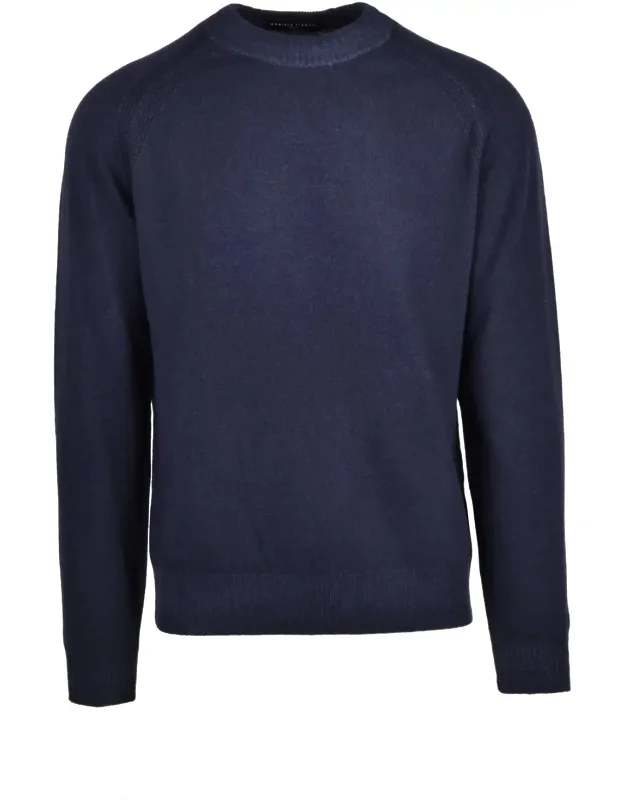Crewneck Pullover With Raglan Sleeves In Luxurious Merino And Cashmere
