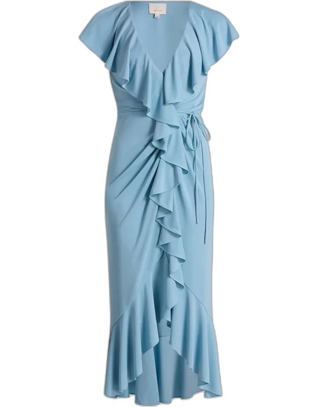Ruffled A-line Midi Dress