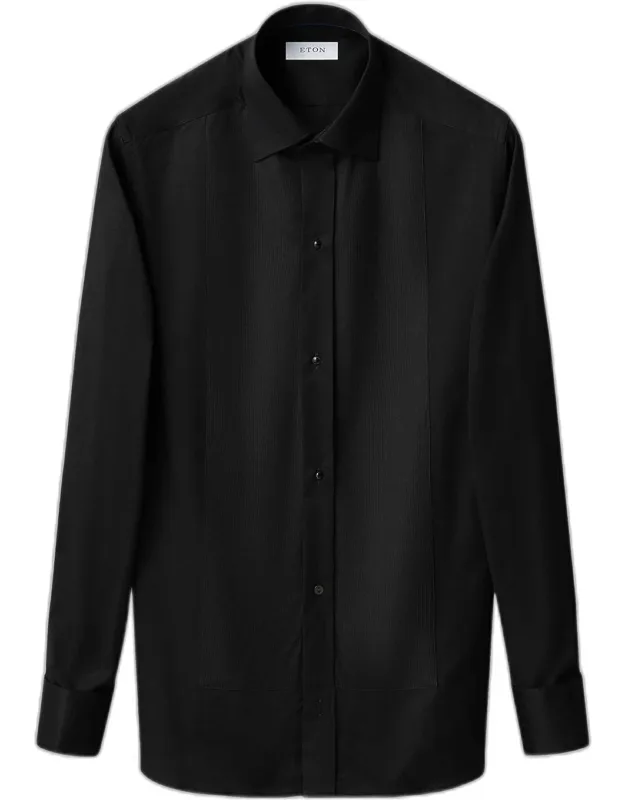 Cotton Plissé Slim-fit Tuxedo Shirt