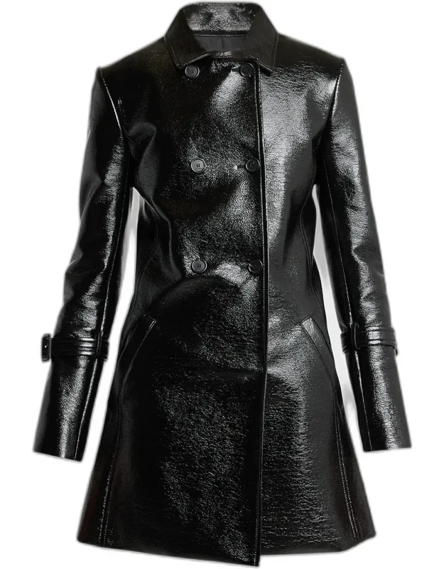 Double-breasted Vinyl Coat