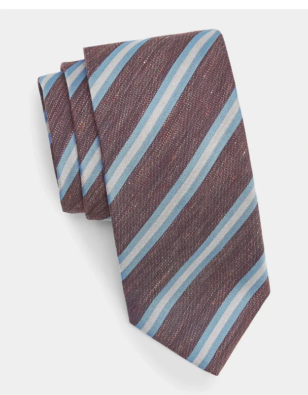Striped Woven Silk Tie