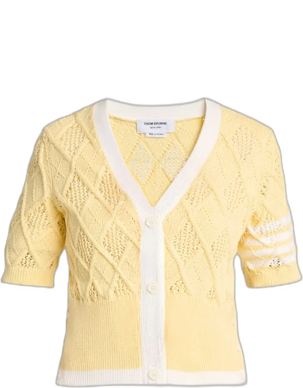 Pointelle-knit Cotton Cardigan
