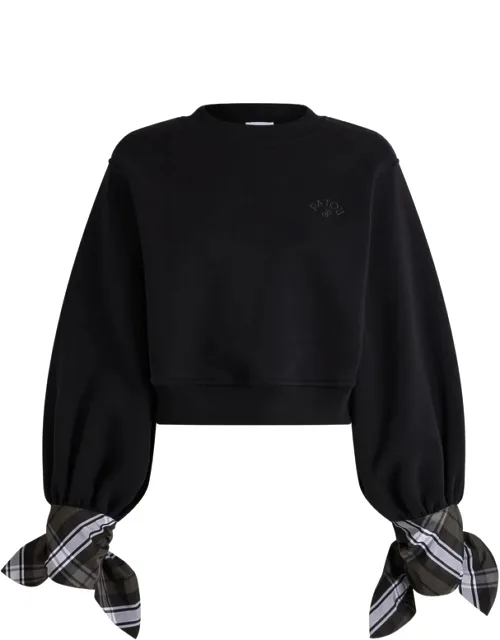 Cropped Tie-sleeve Sweatshirt