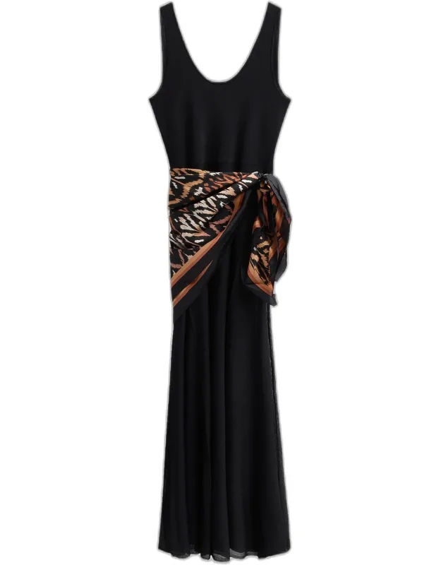 Aster Silk Scarf Maxi Dress
