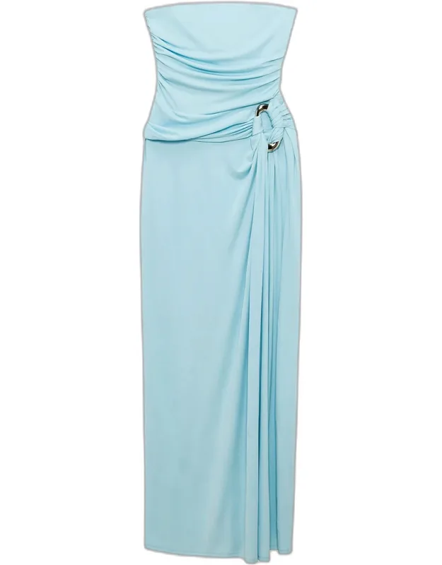Strapless Jersey Bustier Maxi Dress