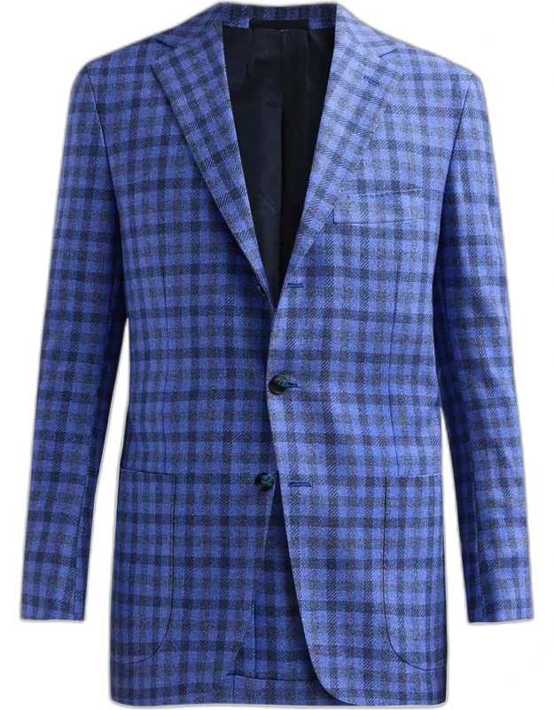 Checked Cashmere-cotton-silk Sport Coat