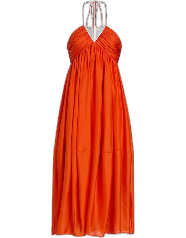 Mahon Silk Halter Midi Dress