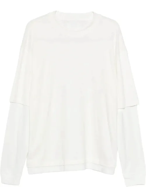 Layered-sleeve Crew-neck T-shirt