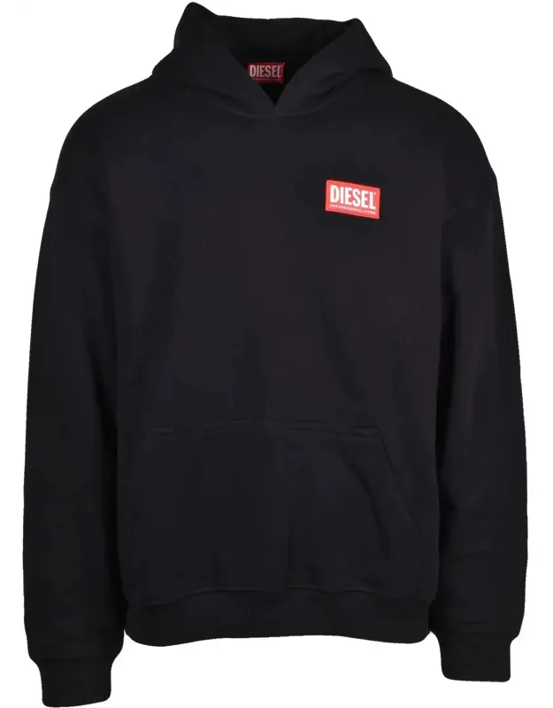 Classic Hoodie With Front Kangaroo Pocket And Logo Patch