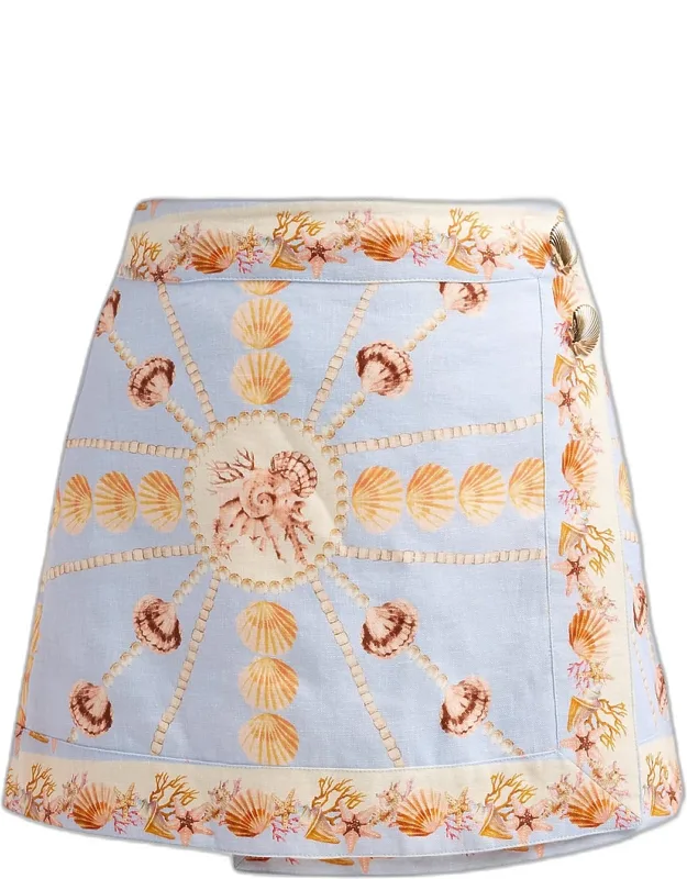 Printed Linen Mini Skirt