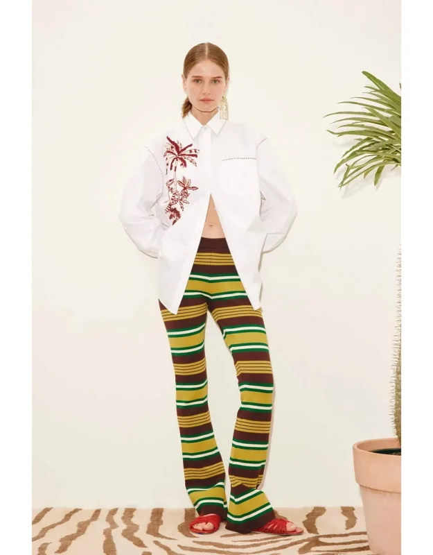 Clover Knit Flared Leg Pants