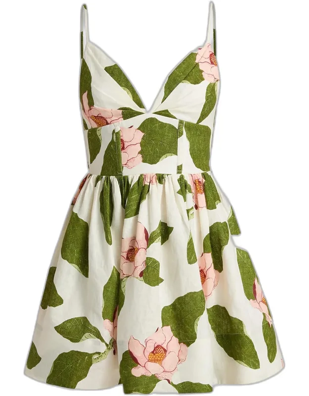 Floral Linen Mini Dress
