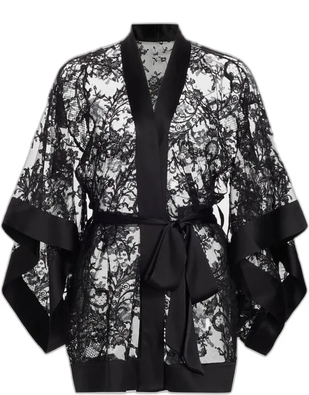 Floral Lace Kimono Robe