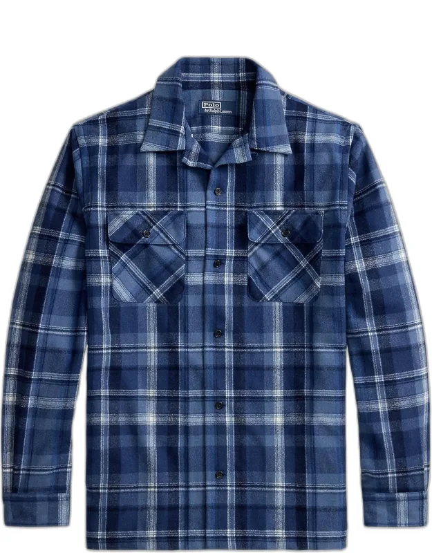 Plaid Wool Button-front Shirt