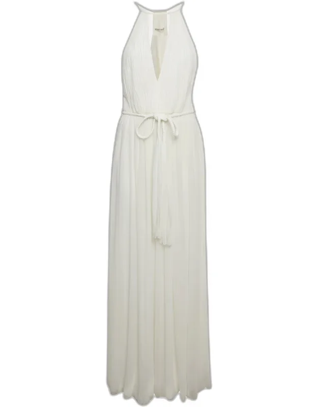 Chiffon Halter Neck Sleeveless Maxi Dress