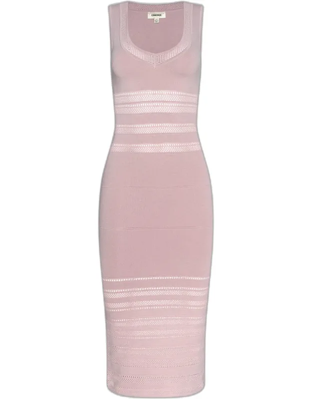 Open-knit Body-con Midi Dress