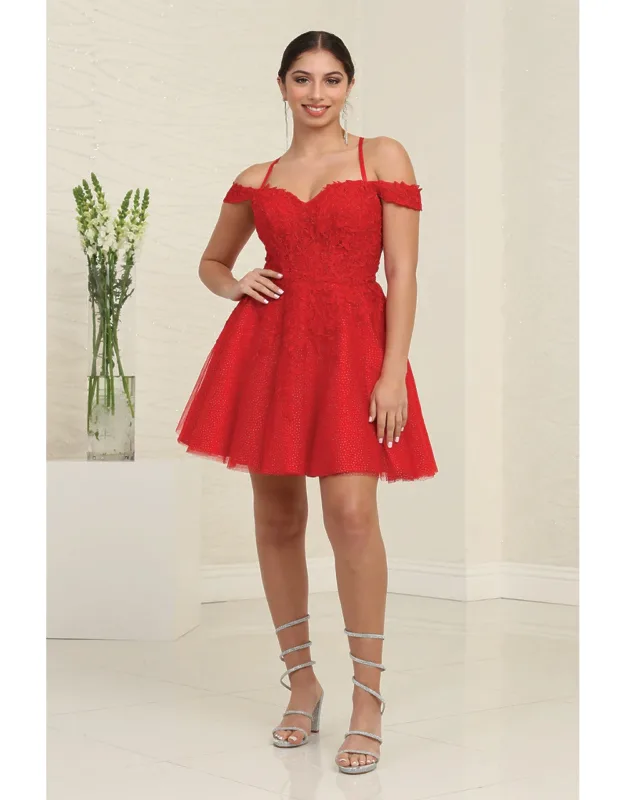 Lace Appliqued Short A-line Dress