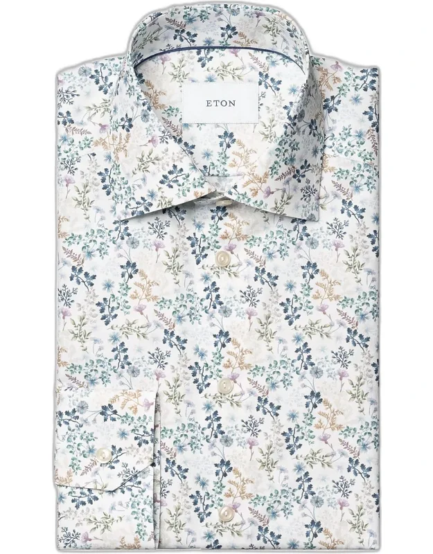 Floral Slim-fit Cotton Twill Shirt