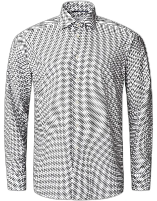 Geometric Print Slim-fit Twill Shirt