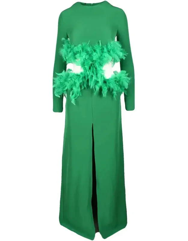 Feather Polyester Evening Dress