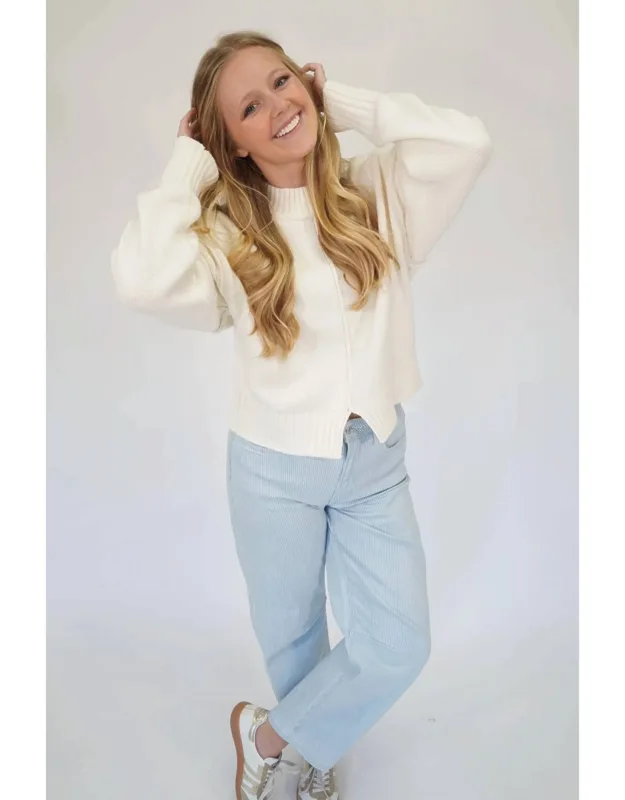 High Rise Coastal Stripe Barrel Leg Jeans