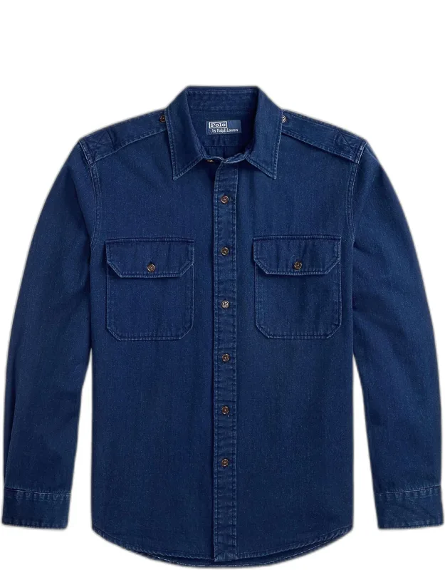 Denim Button-front Shirt