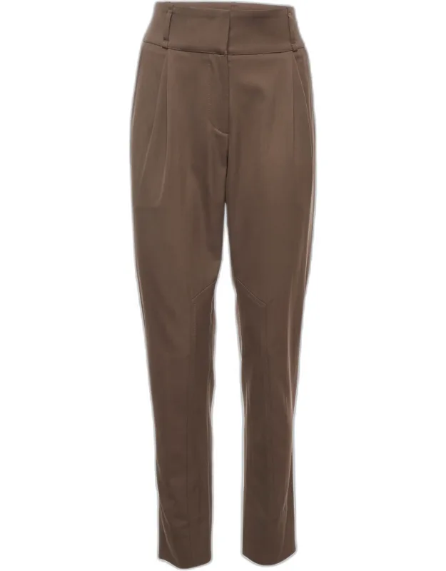 Wool Blend Pleated Trousers