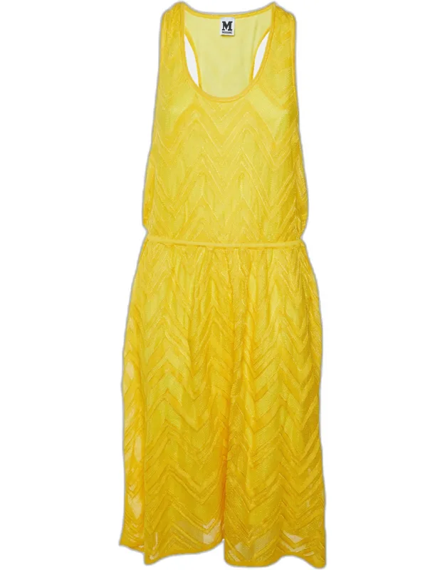Chevron Knit Sleeveless Midi Dress