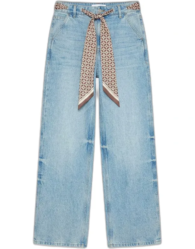 Sash Belt Baggy Jeans