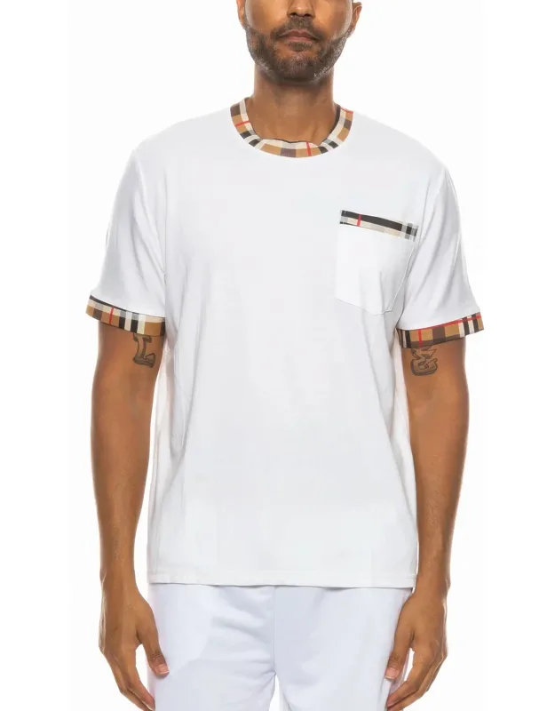 Checkered Short Sleeve Tee - Soft And Breathable Fabric, Relaxed Fit
