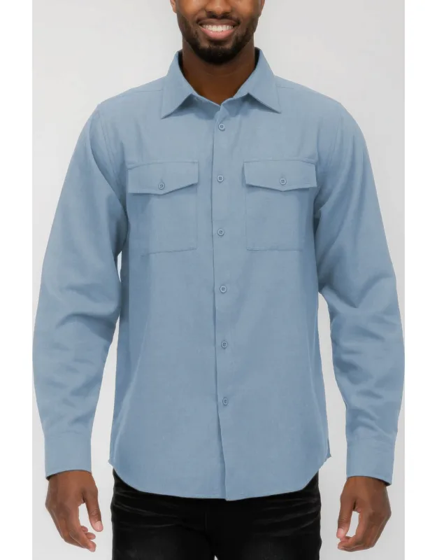 Solid Flannel Shirt
