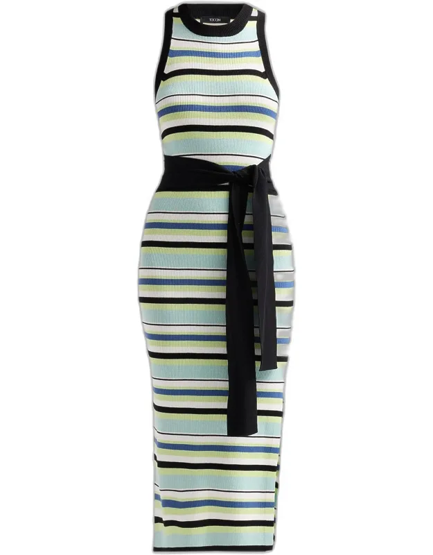 Tie-front Sleeveless Midi Dress