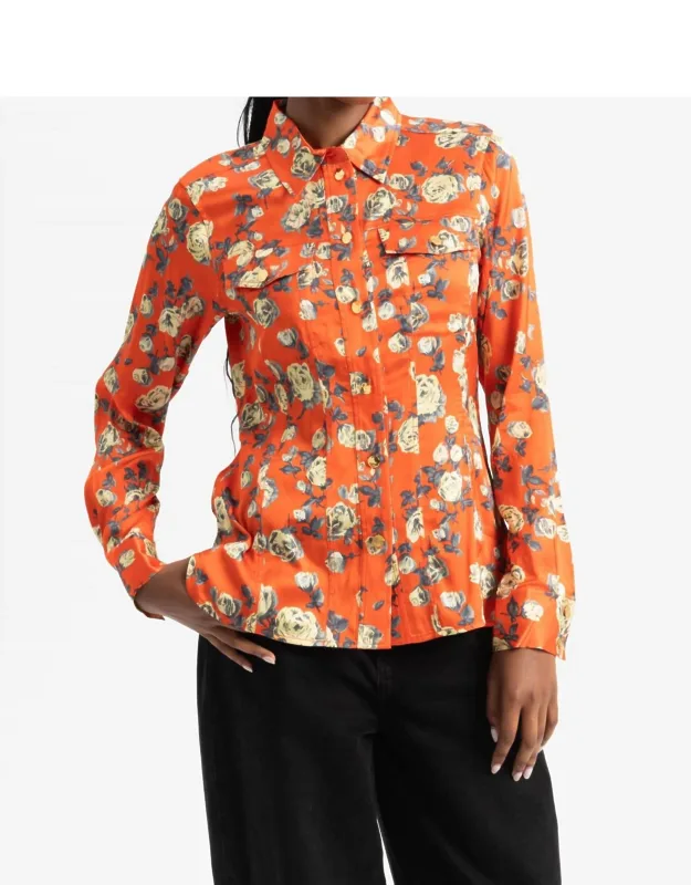 Printed Satin Shirt