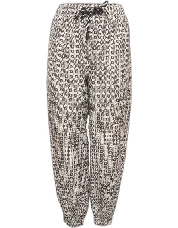 Ff Monogram Print Synthetic Joggers