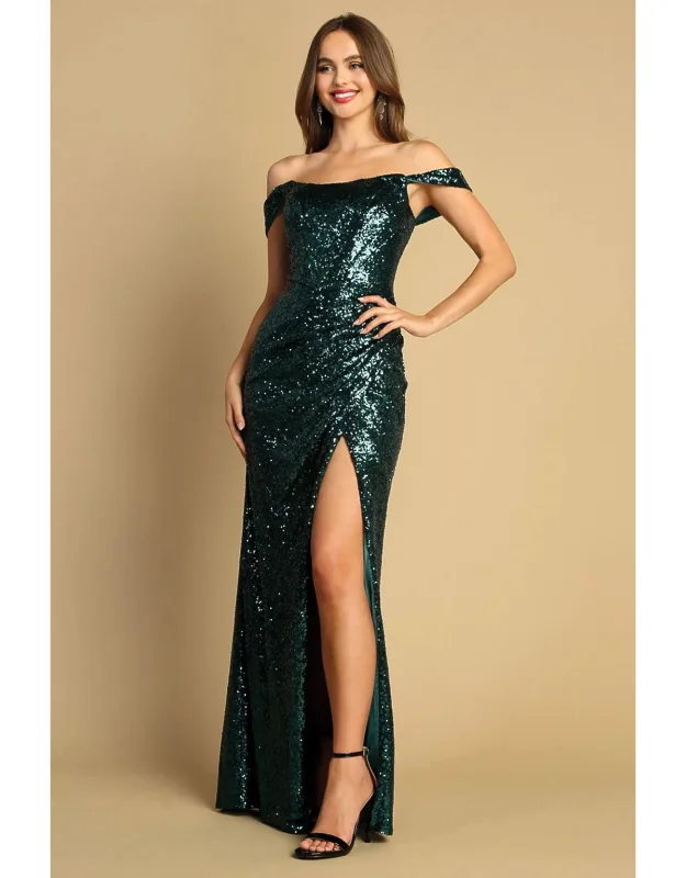 Off-shoulder Sequin Corset Prom Dress