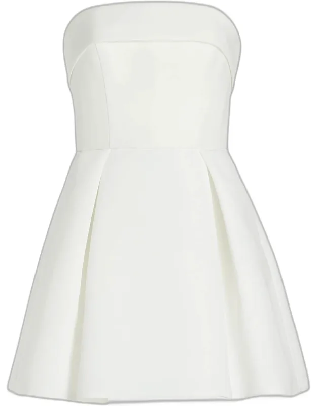 Pleated Faille Strapless Mini Dress