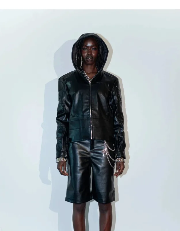I'm Worth A Lot Hooded Leather Jacket