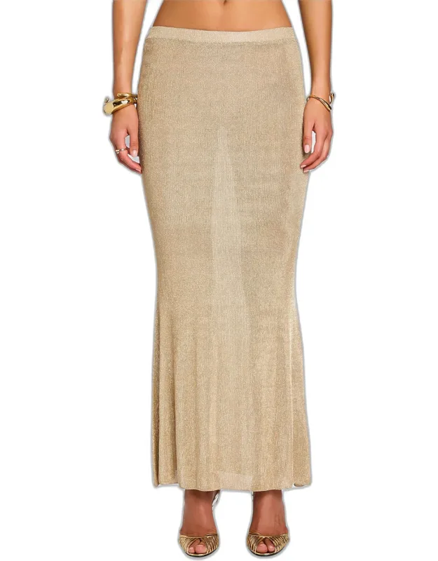 Harmony Metallic Knit Maxi Skirt