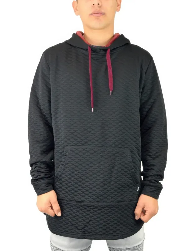 Quilted Pullover Hoodie Sweatshirt