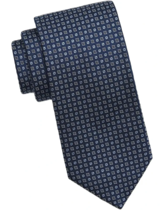 Circles & Squares Micro-medallion Silk Tie