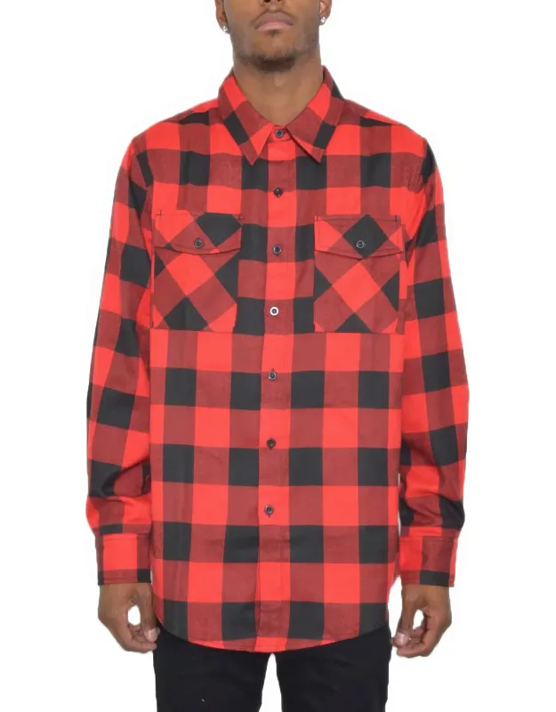 Checkered Long Sleeve Flannel Shirt
