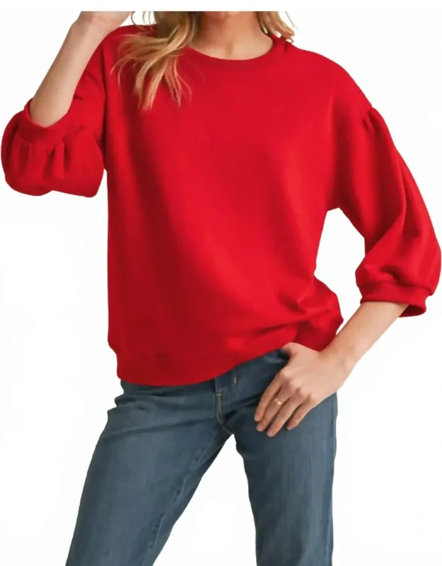 Balloon Sleeve Knit Top