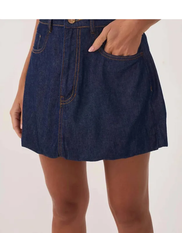 Denim Bubble Mini Skirt