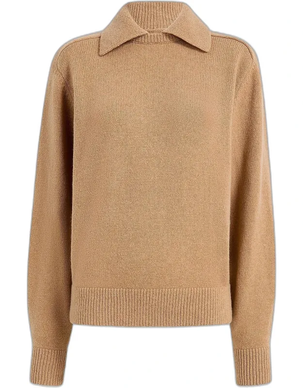 Wool-cashmere Spread-collar Sweater