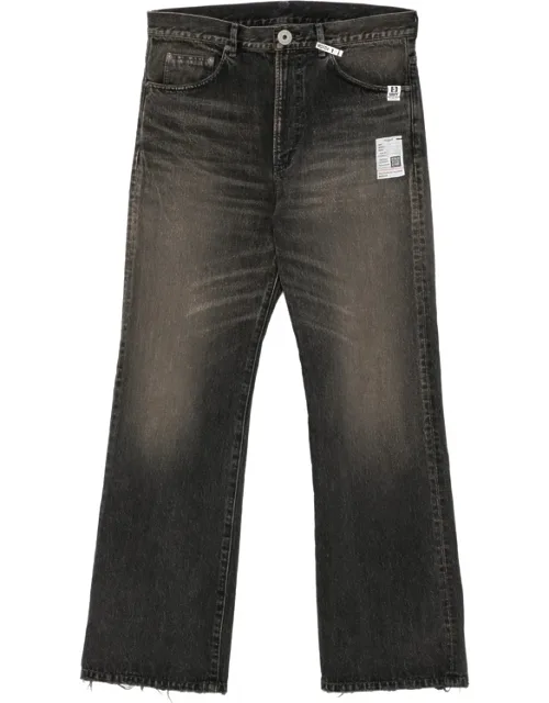 Patch-detail Whiskered Jeans